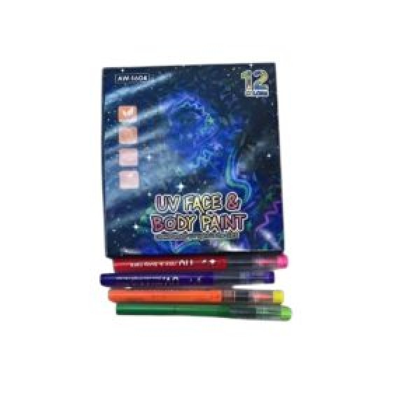 260851 Фломастери-пензлики УФ для обличчя/тіла "Тату,що світяться" 12цв 14см
