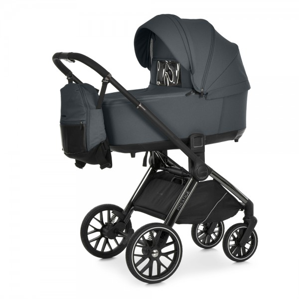 249702 Візок універс. 2в1 El Camino PRESTIGE ME 1124-3 Magnet Gray люлька+прогул.блок,хром.р.2дощ.рюкз.