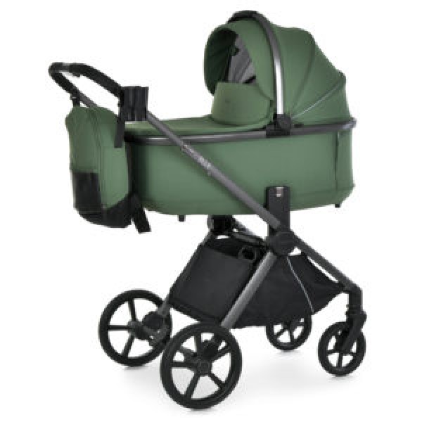 249715 Візок універс.2в1 El Camino ELLE ME 1221 Green.люл+прог.блок,хром.рама,2дощ.мос.сіт.рюк.алюм.