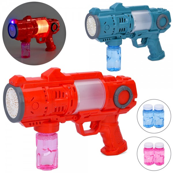 247486 Мильні бульбашки XS297 автомат, світло, запаска 2шт., 2 кольори, бат., кул.,18-37-6,5 см.