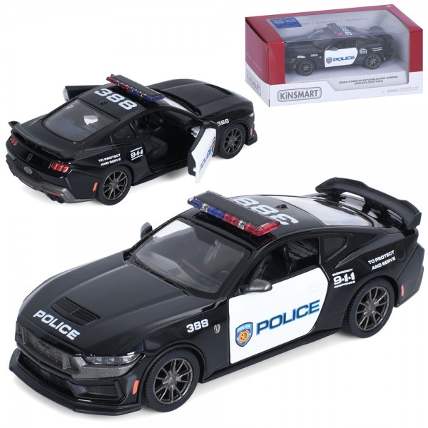 249134 Машина KT5455WP метал, інерція, 1:38, поліція, відчиняються двері, гум.колеса,кор.16-7-7,5см