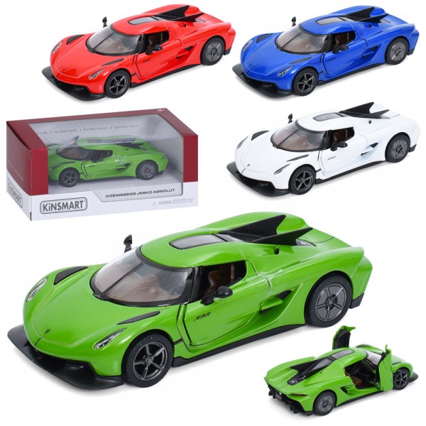 249141 Машина KT5473W метал, інерція, 1:36,відчиняються двері,гумові колеса,4 кольори,кор.16-7-7,5см