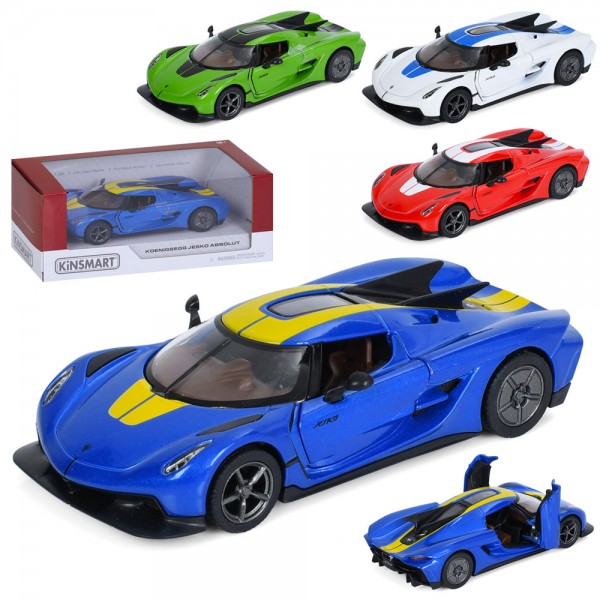 249142 Машина KT5473WF  метал, інерція,1:36,відчиняються двері,гумові колеса,4 кольори,кор.16-7-7,5см