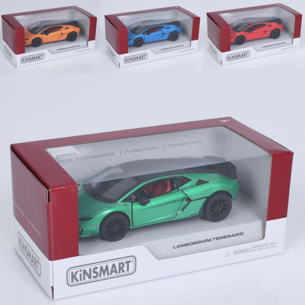 249116 Машина KT5482W метал, інерція,1:38,відчин.двері, гумові колеса, 4 кольори,кор.16-7-7,5см