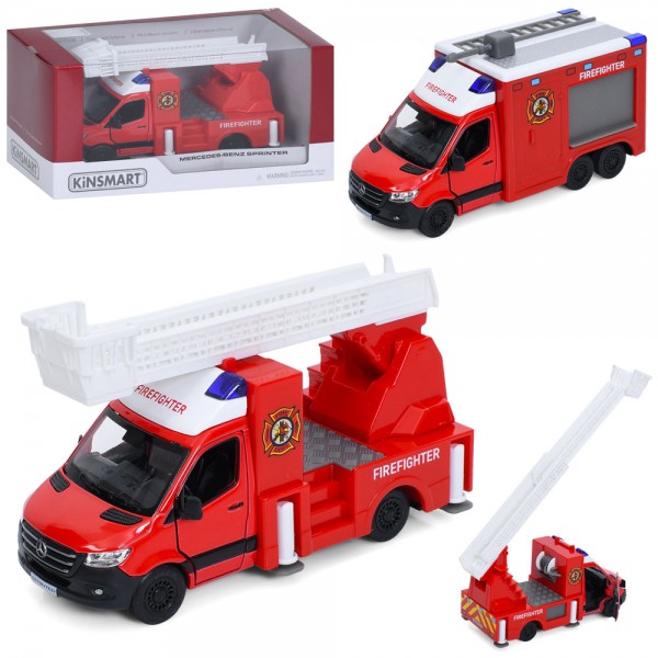 249144 Пожежна машина KT5478W  метал, інерція, 1:48,відчиняються двері, гумові колеса, 2види,кор.16-9-7,5см