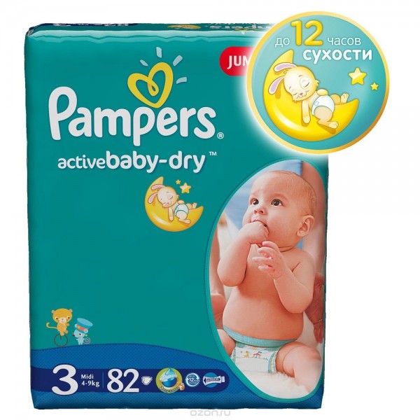 177640 Підгузники Pampers Active Baby 3, 4-9 кг, 82 шт