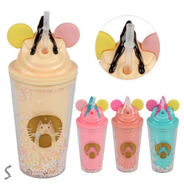 256575 Склянка з кришкою та трубочкою "Ice cream" 350мл R37488