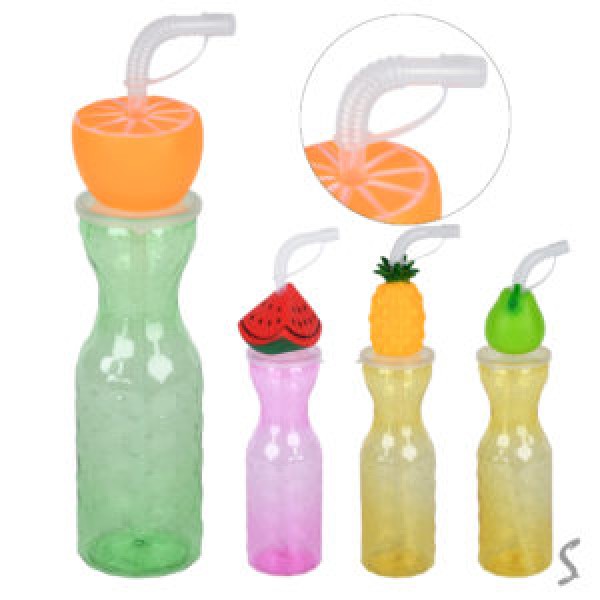256576 Склянка з кришкою та трубочкою "Juicy fruits" 500мл R38205