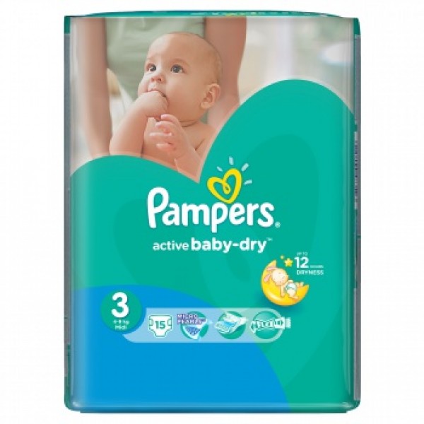 177656 Підгузники Pampers Active Baby 3, 4-9 кг, 15 шт