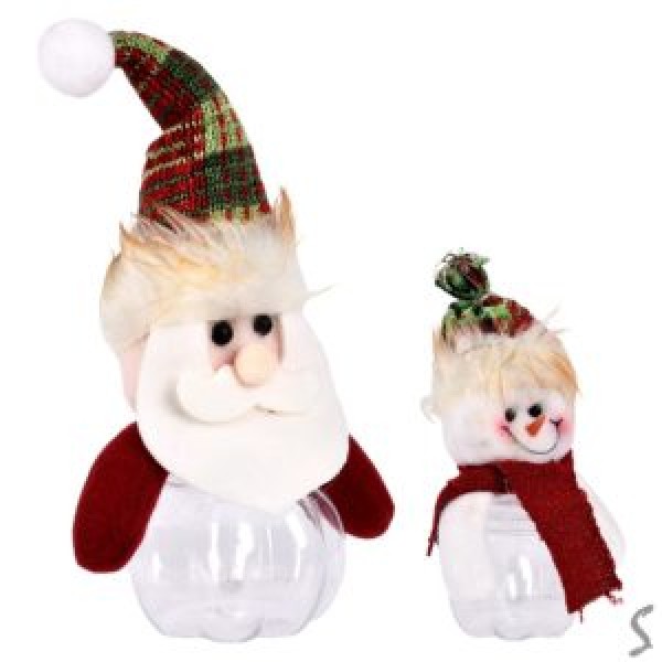 255479 Банка новорічна для подарунків "Santa Snowman" 20см