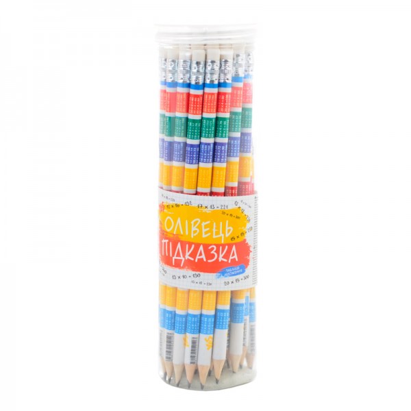 61418 Олівець 1Вересня ч/гр круг. з ласт. в пл. тубе " Таблиця множення", 36шт/уп