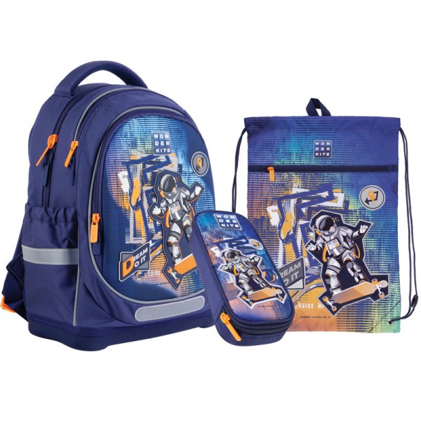 125823 Набір рюкзак + пенал + сумка для взуття WK 724 Space Skating