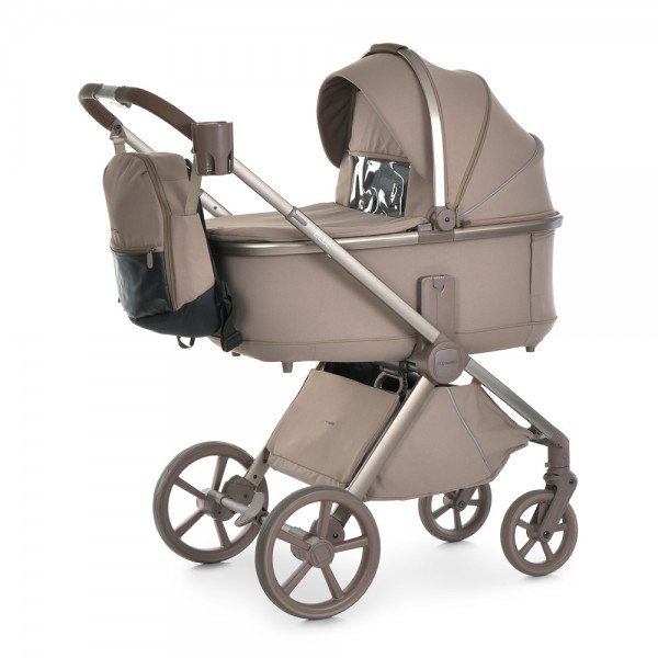 249334 Візок унів. 2в1 El Camino ELLE ME 1221 Mocha.люл+прогул.блок,хром.рама,2дощ.мос.сіт.рюк.алюм.мокко