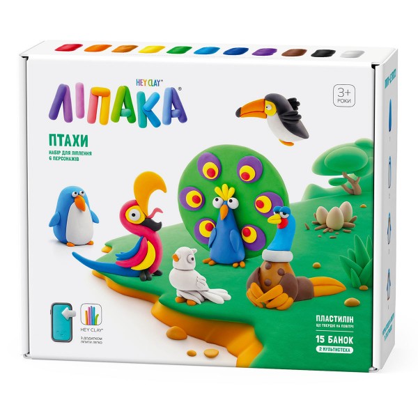 242714 Меганабір пластиліну, що самостійно твердіє, ЛІПАКА – ПТАХИ