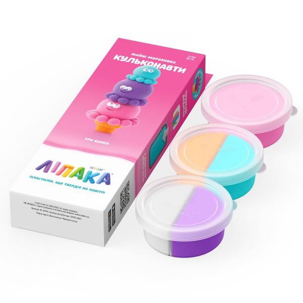 242718 Набір пластиліну, що самостійно твердіє, ЛІПАКА – ФАЙНІ МОРОЗИВКА: КУЛЬКОНАВТИ