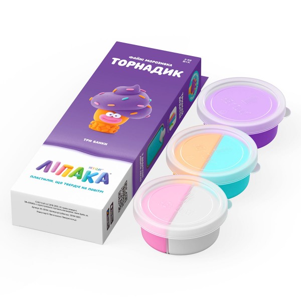 242719 Набір пластиліну, що самостійно твердіє, ЛІПАКА – ФАЙНІ МОРОЗИВКА: ТОРНАДИК