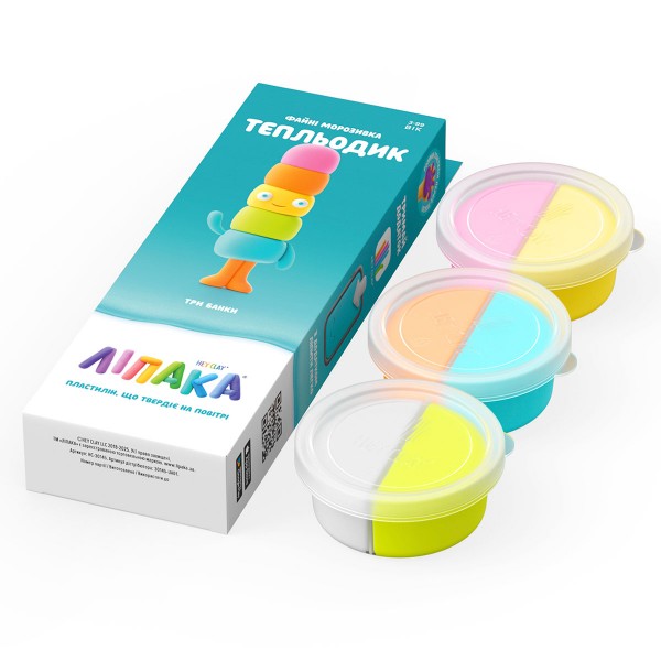 242720 Набір пластиліну, що самостійно твердіє, ЛІПАКА – ФАЙНІ МОРОЗИВКА: ТЕПЛЬОДИК