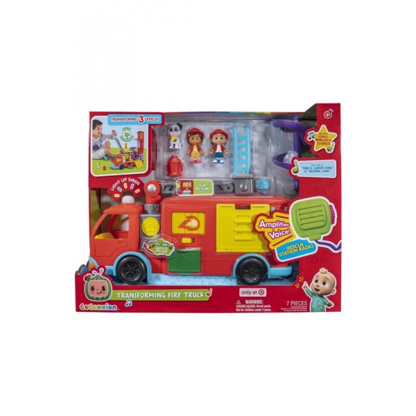 174965 Ігровий набір CoComelon Feature Vehicle Deluxe Transforming Fire Truck Пожежна машина-трансформер з аксесуарами