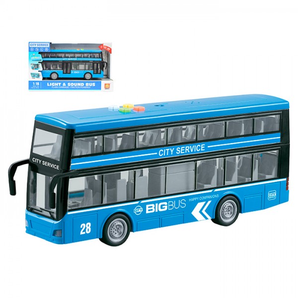 220821 Автобус WY912B інерц., 1:16, двоповерховий, гум. колеса, муз.,світло,бат.(табл.),кор.,32-18,5-11,5см