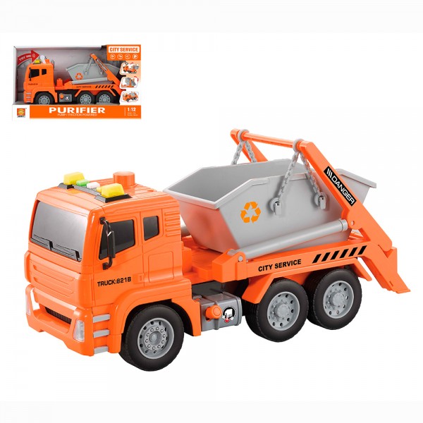 222245 Вантажний автомобіль WY821B сміттєвіз,інерц,1:12,рух. деталі,гум. колеса,муз.,світло,бат.(таб.),кор.