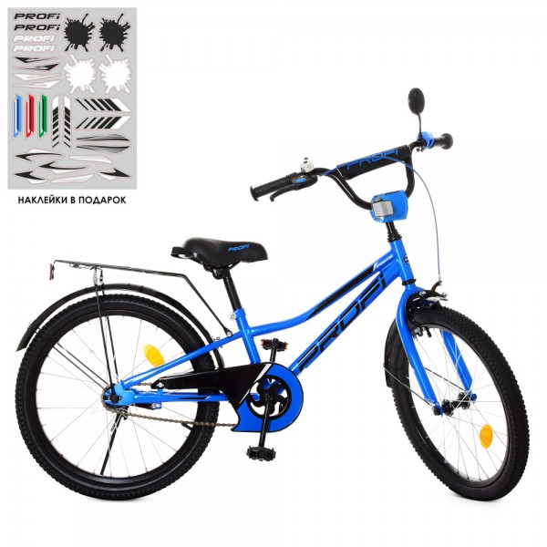 96290 Велосипед дитячий PROF1 20д. Y20223 Prime, синій, дзвінок, підніжка.