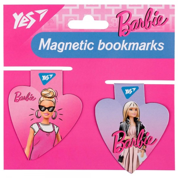 166518 Закладки магнітні Yes "Barbie heart", 2шт