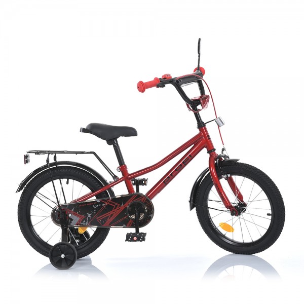 165604 Велосипед дитячий PROF1 14д. MB 14011-1 PRIME,SKD75, дзвінок, ліхтар, багажник, дод.колеса, червоний