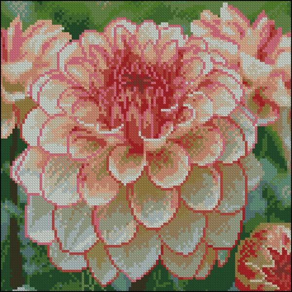 247707 Алмазна картина Strateg Яскрава жоржина 30х30 (FZ3030-08)