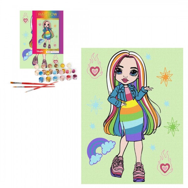225711 Набір для розпису по номерах для дітей "Rainbow High Amaya Raine" 30х40см