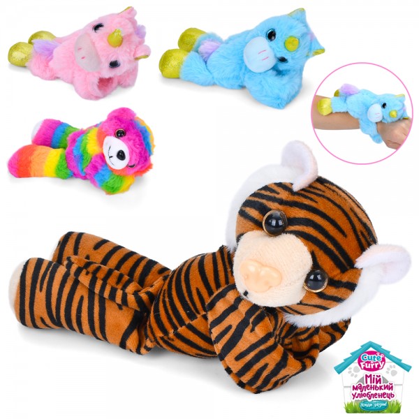 228725 Браслет SBR121-22-23-24-32 тварина, плюш, 4 види, кул., 9-19-6 см.