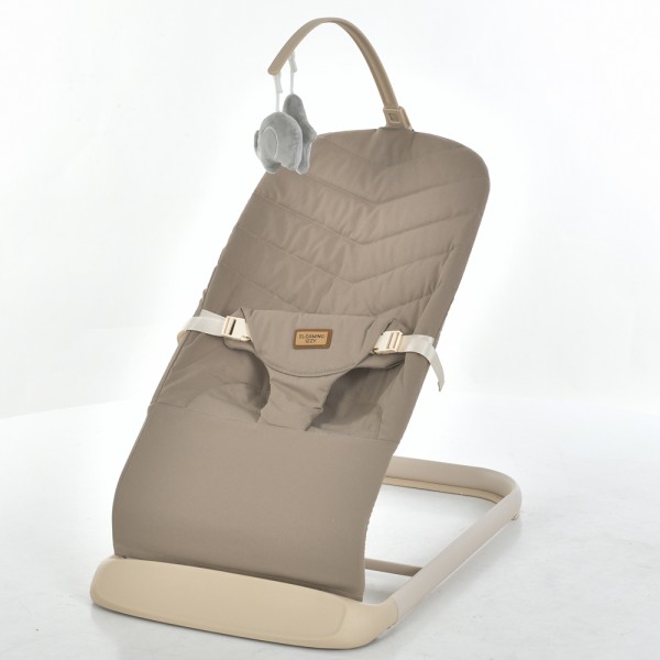 261591 Баунсер ME 1178-1 IZZY Vanilla Beige 3 полож.спинки, льон, дуга з іграшками, беж