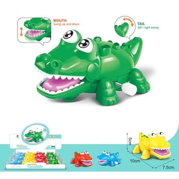 116670 Заводна іграшка 6613 крокодил, їздить, рухомі дет., 12шт. (4кольори) в диспл., 36-27,5-5,5см.