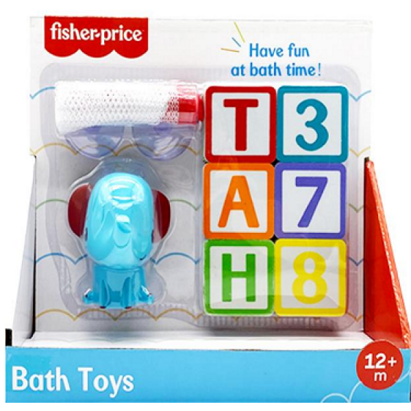 190457 Іграшка Слоненя з набором літер та цифр для гри з водою Fisher-Price