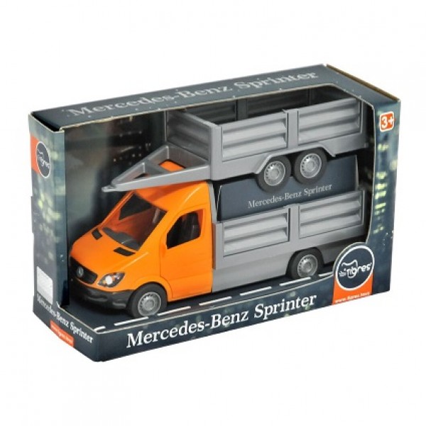 157966 Автомобіль "Mercedes-Benz Sprinter" бортовий з причіпом (помаранчевий), Tigres