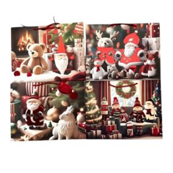 262645 Пакет новорічний паперовий L "Santa Magic" 38.5*31*11см