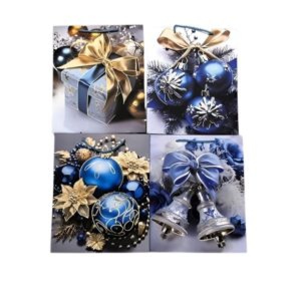 262646 Пакет новорічний паперовий L "Sapphire Christmas" 31*40*12см