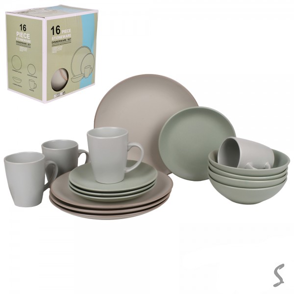 241965 Набір столового посуду 16пр/наб (тарілка 26+19см, супниця 17.5см, чашка 420мл) MC5578-4