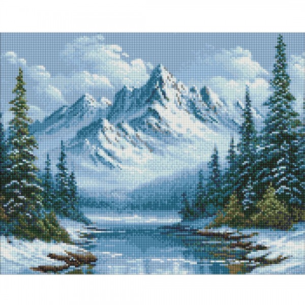 244485 Набір з алмазною мозаїкою "Морозне дихання лісу" 40х50см