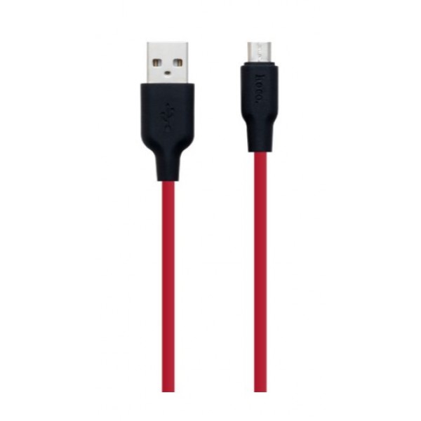 106605 USB Hoco X21 Silicone Micro Чорно-Червоний
