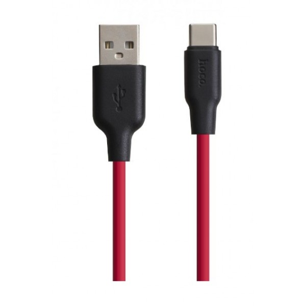 106607 USB Hoco X21 Silicone Type-C Чорно-Червоний