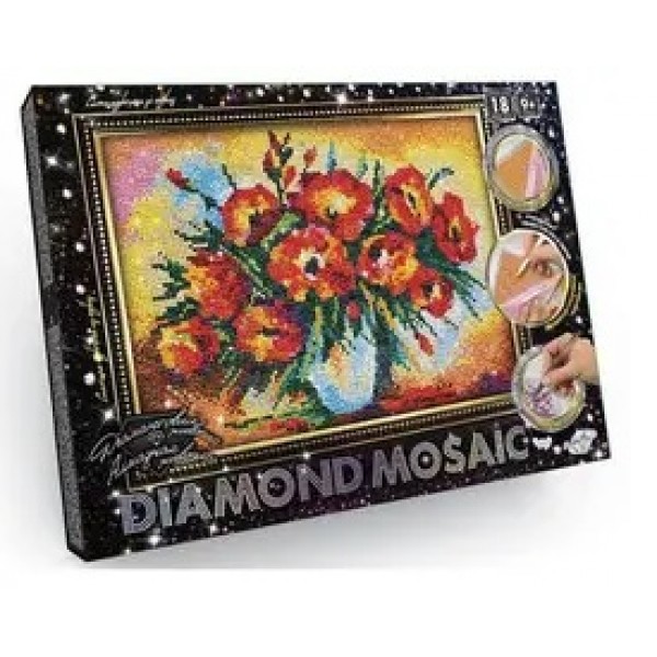 182842 Креативна творчість "Діамантовий живопис DIAMOND MOSAIC" А4 с.2 №4 маки