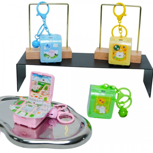 245142 Брелок FG250526063A 2 в 1, міні іграшка, валіза (складне місто), дзвіночок, 4 види, кул.