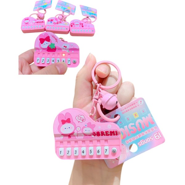 245138 Брелок FG250526072A 2 в 1, міні іграшка, піаніно, дзвіночок, 4 види, муз., світло,бат.(таб.),кул.