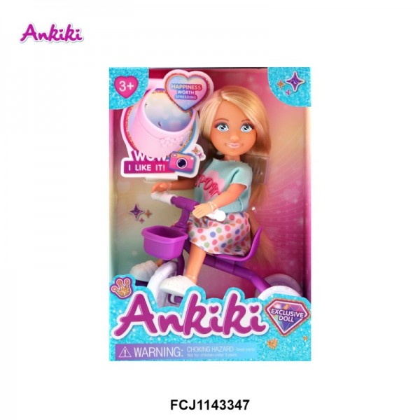 248513 Лялька 606026 шарнірні ноги, велосипед, кор., 11-16-7 см.