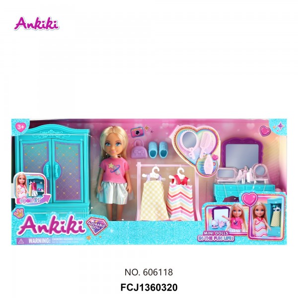 248517 Лялька 606118 гардероб, одяг, шкаф, трюмо, аксесуари, кор., 35-16-5,5 см.