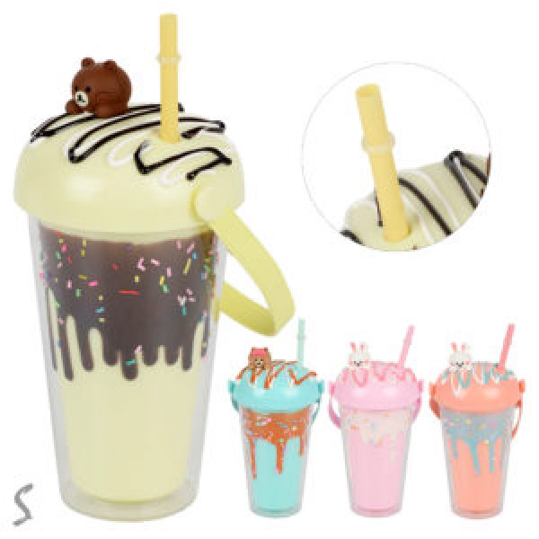 256586 Склянка з кришкою та трубочкою "Sweets" 450мл R38077