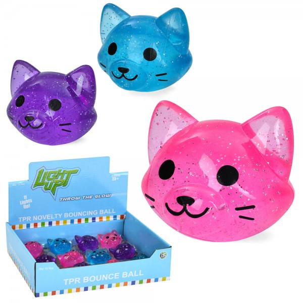 225671 М'яч дитячий MS 4498-2 стрибун, кіт, 12 шт. (3 кольори) в диспл., 24-6,5-18,5 см.