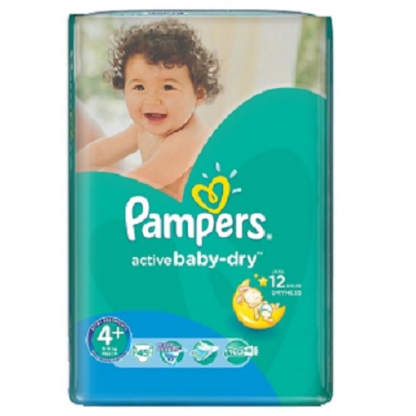 177666 Підгузники Pampers Active Baby 4+, 9-16 кг, 45 шт