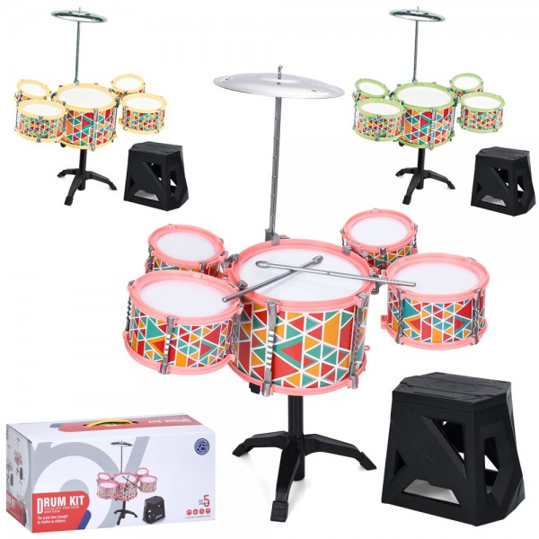 246570 Барабан 4012T 5шт, барабанна установка, стільчик, 3 кольори, кор., 47,5-21,5-23,5см