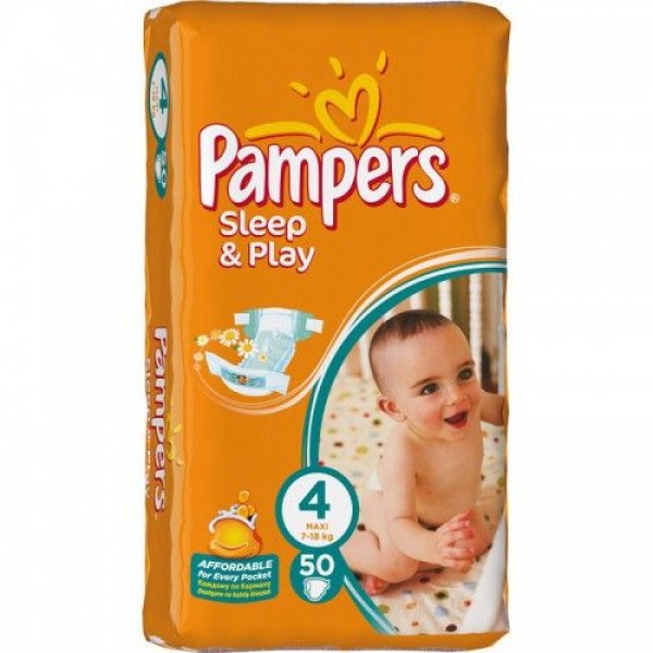 177619 Підгузники Pampers S&P 4, 7-18 кг, Maxi, 50 шт